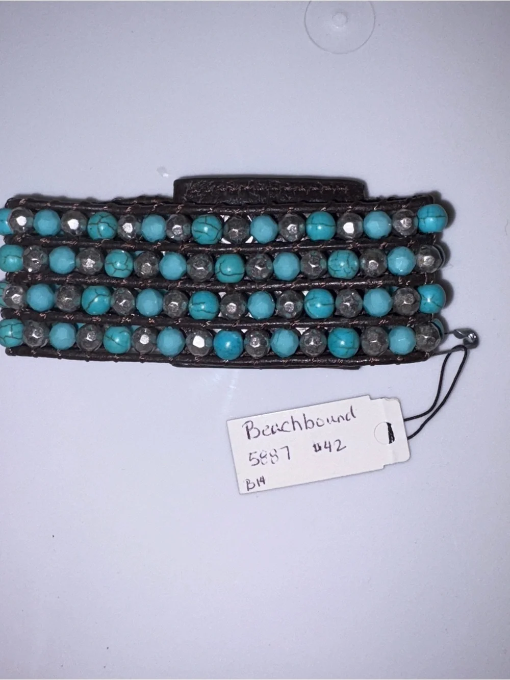 Premier Designs Turquoise and Silver Multi-Row Wrap Bracelet